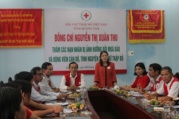 Chủ tịch Hội Chữ thập đỏ Việt Nam thăm, tặng quà hội viên, tình nguyện viên Chữ thập đỏ tỉnh Quảng Nam